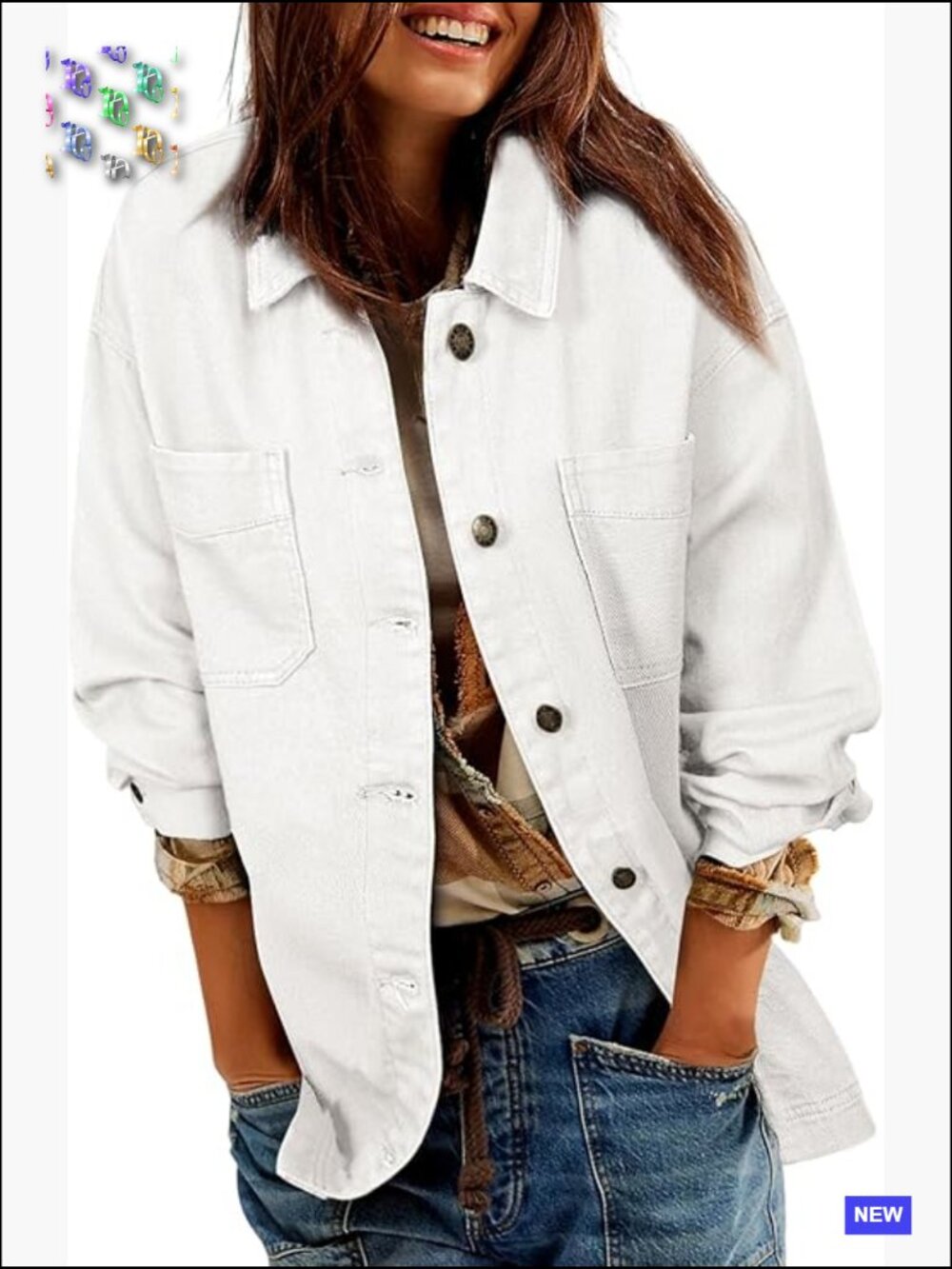 Oversized Boyfriend Denim Jacket Long Sleeve Split Side Tunic Trench Jean Jacket
